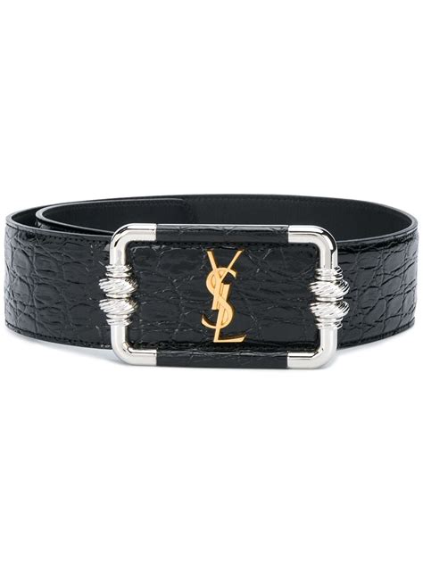 ysl black crocodile belt|saint laurent belts.